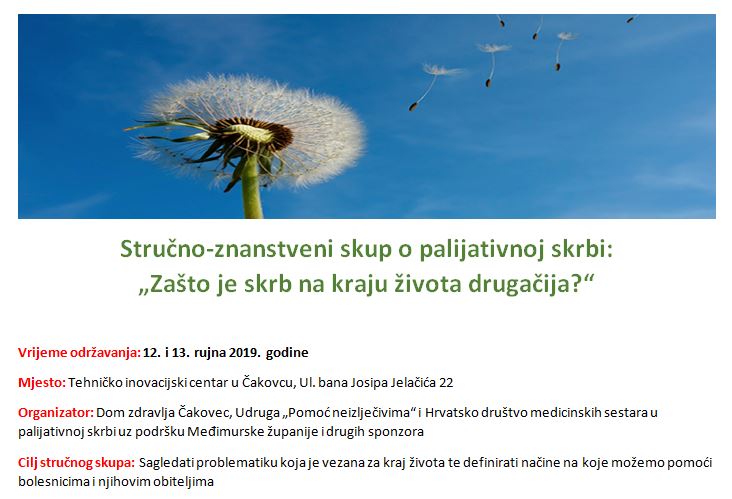 Stručno-znanstveni skup o palijativnoj skrbi u Čakovcu, 12. i 13.09.2019.